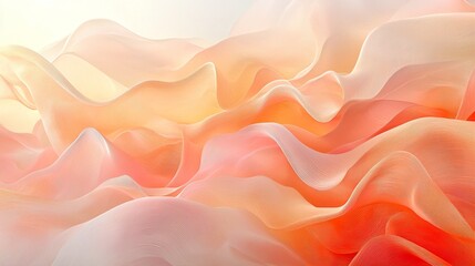 Obraz premium An abstract digital art piece with Peach Fuzz as the dominant color, incorporating fluid shapes and gentle gradients to create a soothing and modern aesthetic