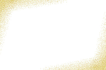 Gold glitter particles border frame isolated on transparent background. Golden glitter dust effect. luxury design elements for greeting rich card. Mockup, Template. Ideas for holiday product display