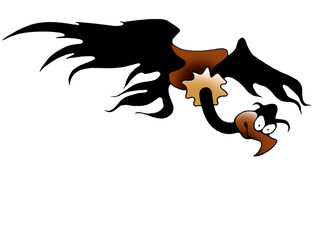 Illustration of a flying fantasy vulture