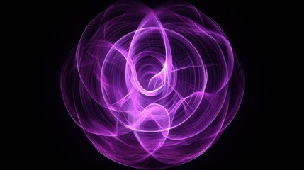 Abstract Purple Light Swirl on Black Background
