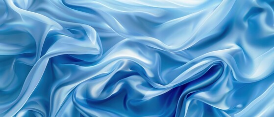 Obraz premium Elegant Blue Satin Fabric Texture Background