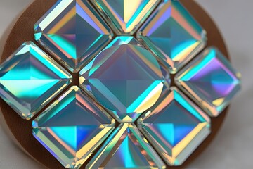 Iridescent Shimmering Crystal Pattern with Bright Clarity and Glow