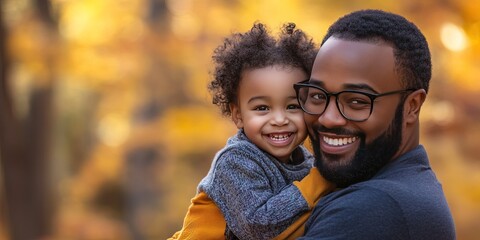 Fototapeta premium fatherhood, autumn