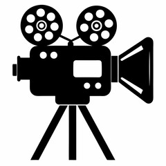 Film camera silhouette vector,Movie vector silhouette,Movie camera