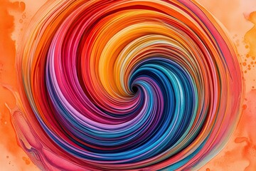 Orange Watercolor Swirl Design with Vibrant Colors and Textured Aesthetic