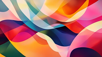 Obraz premium Colorful shapes dance across a vibrant backdrop, creating a captivating abstract design.