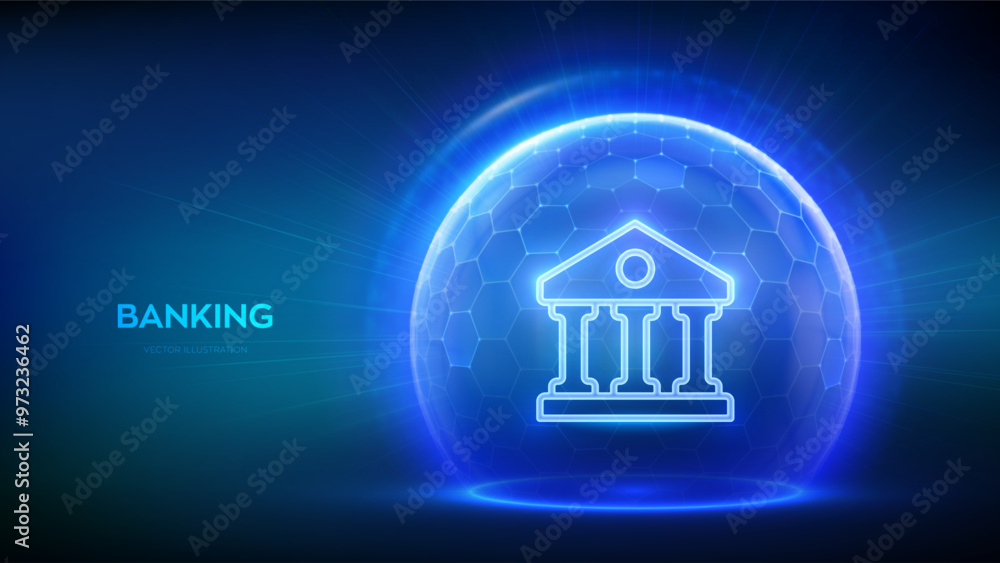 Poster banking. online banking and payment. secure transactions. financial data protection. cyber security.