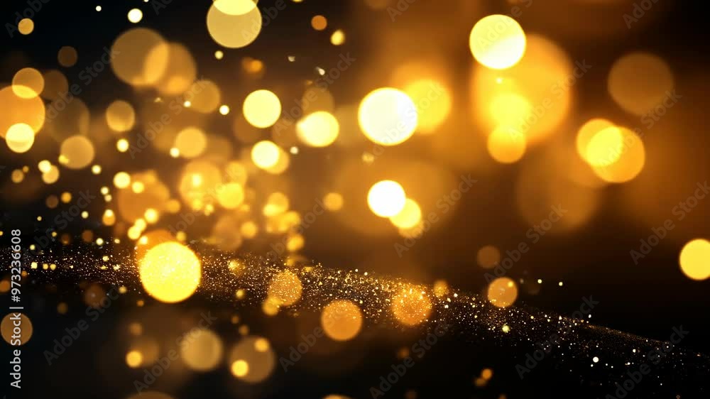 Poster captivating golden sparkles shimmering against a dark backdrop creates a mesmerizing visual experien