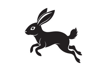 Hare silhouette vector illustration, Hare silhouette vector, Hare silhouette PNG 