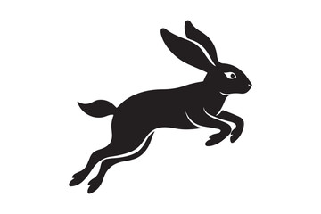 Hare silhouette vector illustration, Hare silhouette vector, Hare silhouette PNG 