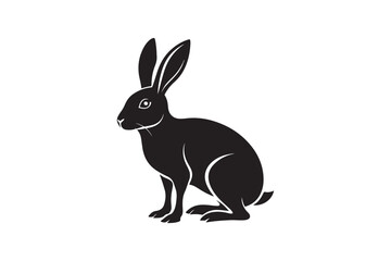 Hare silhouette vector illustration, Hare silhouette vector, Hare silhouette PNG 