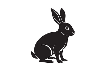 Hare silhouette vector illustration, Hare silhouette vector, Hare silhouette PNG 