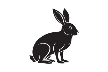 Hare silhouette vector illustration, Hare silhouette vector, Hare silhouette PNG 