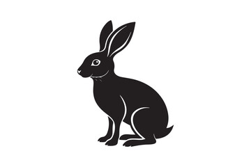 Hare silhouette vector illustration, Hare silhouette vector, Hare silhouette PNG 