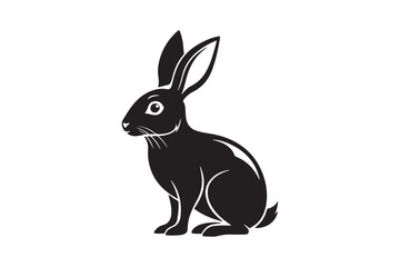 Hare silhouette vector illustration, Hare silhouette vector, Hare silhouette PNG 