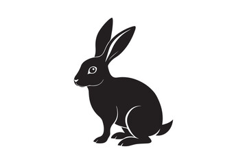 Hare silhouette vector illustration, Hare silhouette vector, Hare silhouette PNG 