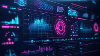 Fototapeta premium The dashboard showcases colorful data visualizations filled with analytical insights