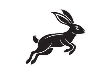 Hare silhouette vector illustration, Hare silhouette vector, Hare silhouette PNG 