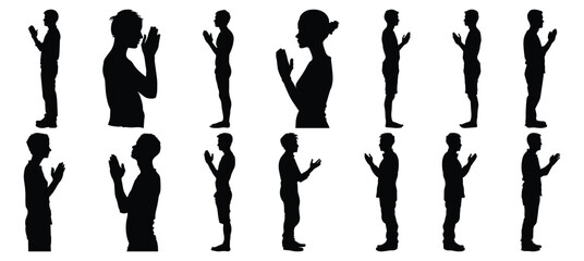 Religion silhouette set vector design big pack of prayer illustration and icon