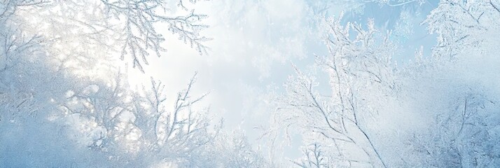 winter wonderland viewed through frosted glass
