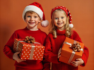 children with xmas presents
