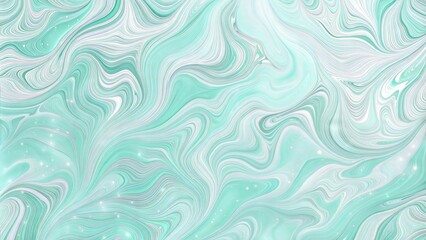 Marble texture design in calm mood featuring soft mint colors and fluid patterns with copy space