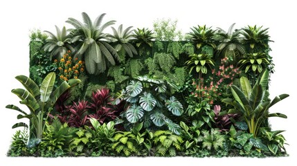 Fototapeta premium Various plants displayed against a clean white surface