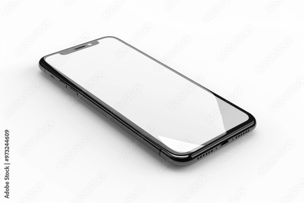 Aufkleber A detailed view of a smartphone on a white background, ideal for use in tech-related contexts