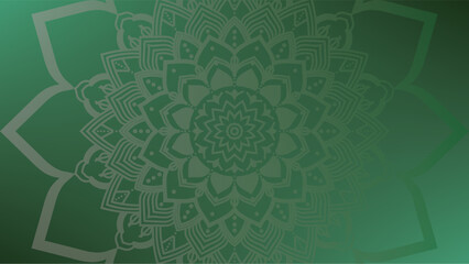 Round mandala on colorfull gradient background. Translucent mesh pattern in the form of a mandala. Mandala with floral patterns. Pastel Yoga template. Gradient background with round mandala.