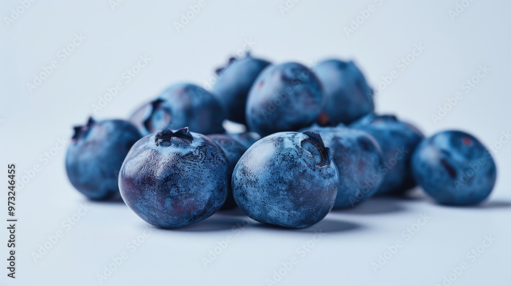 Poster a heap of blueberries stacked on top of each other, fresh and ripe for use