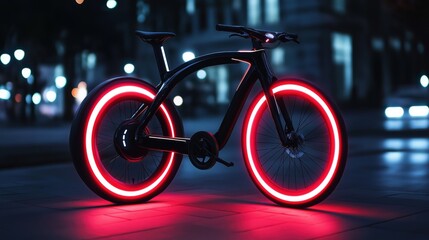 Futuristic Smart Bicycle with LED Safety Lights and Tracking