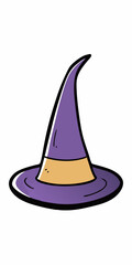 Fototapeta premium A whimsical illustration of a witch's hat, perfect for adding a touch of Halloween magic to your designs. This cute and quirky graphic is ideal for festive projects, spooky decorations.