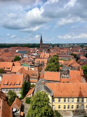 Obraz premium Red roofs view of the old German town 