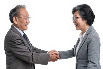 A professional handshake between two people, perfect for corporate or business use