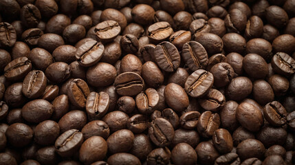 Fototapeta premium Roasted coffee beans image, coffee beans background image.