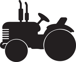 tractor icon silhouette design vector art illustration