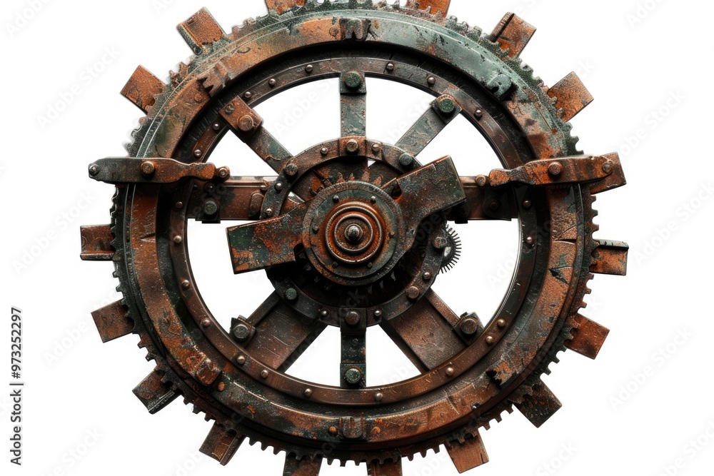 Poster A detailed view of clock gears and mechanisms