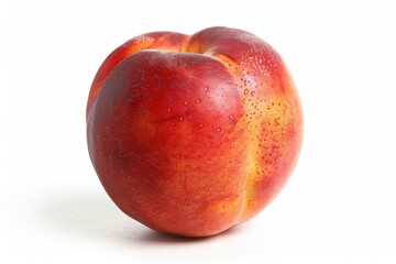Obraz premium A detailed shot of a ripe peach on a white background