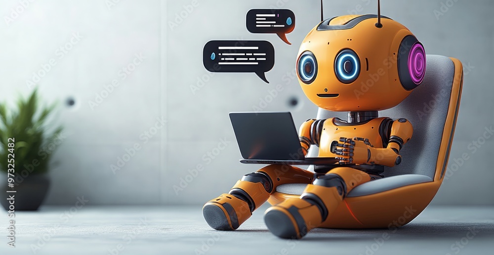 Aufkleber ai chatbots working and chatting in computer