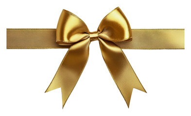Fototapeta premium PNG Gold ribbon bow on white backdrop