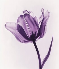 watercolor drawing. transparent tulip x-ray. Flower pattern.