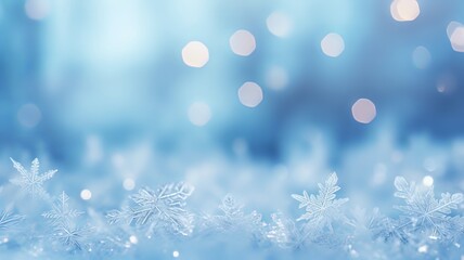 Naklejka premium A blue background with snowflakes scattered across it