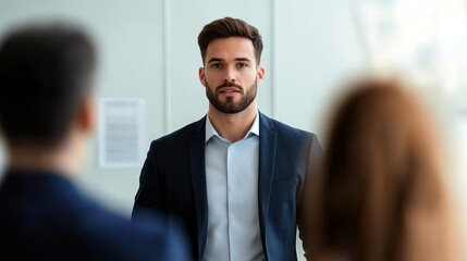 Business leader explaining complicated negotiation terms to employees, negotiation terms, internal briefing