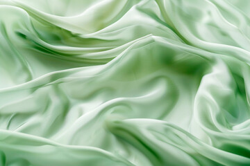 Obraz premium Soft mint green fabric with gentle, flowing folds, creating a smooth and serene texture that evokes a sense of calm and elegance
