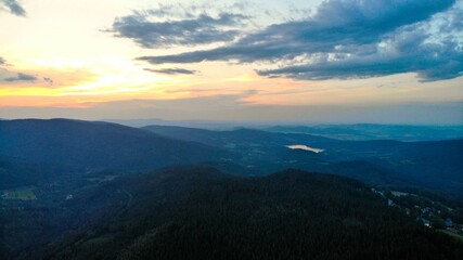 beautiful sunset over the mountains