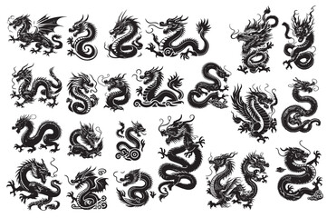Chinese Dragon Silhouette 