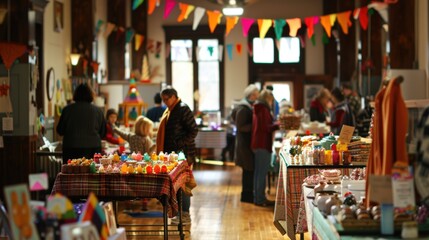 Colorful Columbus Day Craft Fair: Handmade Fall Goods and Festive Community Decorations