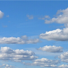 Blue Fluffy Clouds White in the Sky Autumn Day Skyscape