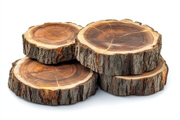 Fototapeta premium Rustic Wooden Stump Slices for Decorative and Functional Use, perfect for crafting, DIY projects, home decor, and serving. Natural, unique, and beautiful.