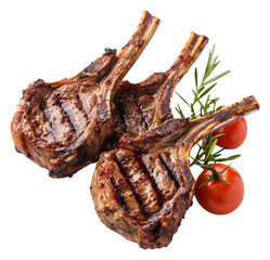 PNG Rosemary lamb chops with cherry tomatoes